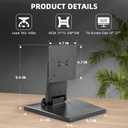 Adjustable LCD TV Stand Folding Metal Monitor Desk Stand with VESA Hole 75x75mm&100x100mm (WS-03A2)