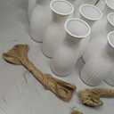 Ninehaoou 40 Pcs Plastic Bud Vases Bulk with Twine Ropes,White