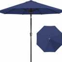 9FT Auto-Tilt Patio Umbrella|Outdoor Market Table Umbrella with 8 Fiberglass Ribs for Pool,Deck&Backyard