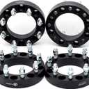 VLAOSCHI Black Forged 8x180 to 8x6.5 Wheel Adapters 1.5 Inch with 14x1.5 Studs Compatible with Chevy GMC 8 Lug for 2011-2025 Silverado Sierra 2500 3500 HD(Adapt 8x165.1 Rim on 8x180 truck) - Pack of 4