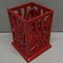 Utensil Holder, Cast Iron Kitchen Utensil Crock for Countertop, Extra Large Utensil Organizer with Weighted-Base, Housewarming Vintage Decor, Classic Style, Red