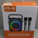 Karaoke Machine, Portable Bluetooth Speaker with 2 Wireless Microphones for Adults & Kids with Lights, Karaoke Microphone with PA System Supports USB/TF/FM/AUX for Home Party Home System Packages (Black)