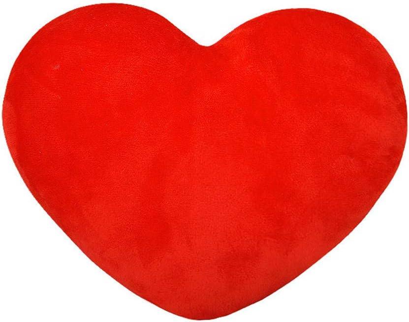 HongMall Cute Plush Red Heart Pillow Cushion Toy Throw Pillows Gift for Friends/ Children/ Girls/ Dogs on Valentine's Day Fit for Living/ Bed/ Dining/ Sofa/ Cars, 13 X 11 Inch (Red)