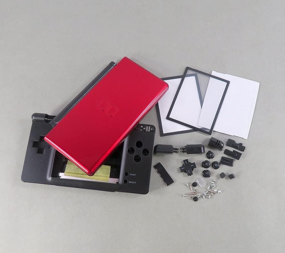 for NDSL Full Shell Housing Replacement for Nintendo DS Lite NDSL Case Transparent Clear sSell (red Black)