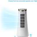 Comfort Zone 12-Inch Oscillating Desktop Tower Fan Ultra-Slim Bladeless Design with 2 Speeds, Electronic Touch Controls & Carry Handle Quiet Portable Personal Fan for Bedroom, Dorm, or Office