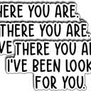 (3Pcs) There You are I've Been Looking for You Stickers Funny Quote Humor Motivational Inspirational Gifts Waterproof Vinyl Decals for Kindle Water Bottle Bumper Car Hard Hat Phone Laptop - 3x1.5