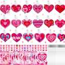 Thyle 36 Pcs Valentine's Day Gifts for Kids, Heart Suncatcher Craft Kits - Valentine Cards School with Art Supplies, Heart DIY Painting Kits, Perfect for Valentine's Party Favors & Gifts Exchanges