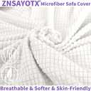 ZNSAYOTX Super Stretch Chair Slipcover Universal Sofa Chair Covers for Living Room Dogs Pet Furniture Protector Spandex Armchair Slipcovers with Anti Slip Foam Sticks (White, Chair)