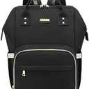 Diaper Bag Backpack, Diaper Bags for Baby Girls Boys, Baby Bags for Moms Dads, Nappy Changing Bag with Insulated Pockets, Multi-functional Waterproof Backpack with Stroller Straps-Black