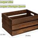 2 x 20" L Oversize Wooden Crates For Storage, Wood Milk Crates Of Farmhouse Vintage Brown ,Vinyl Record Storage Crates,Extra Large Size Rustic Decration Wood Storage Crates (Vintage Brown)