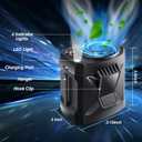 Portable Fan Rechargeable, Personal Waist Neck Wearable Cooling Fan with Light up to 16Hours Working Time, 4 Speeds 9200RPM Strong Airflow for Outdoor, Jobsite, Camping, Travel (Black)