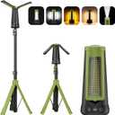 Rechargeable 9000mAh Camping Light with Stand, 3 Adjustable Light Heads, 5 Lighting Modes, Rechargeable Work Light, Camping Essentials Gear Emergency Flashlight with Detachable Tripod