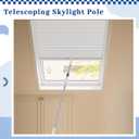 Reallnaive 1 Pack Telescoping Skylight Pole with Hook up 47 to 79 Inch Wand for Blinds Tension Rod Blinds Shades Stainless Steel Adjustable Curtain Pull Wand for Skylight Cordless Window (Beige)