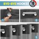 SORTTO No Hook Shower Curtain with Snap in Liner Set Waffle Shower Curtain for Bathroom Hotel Style Fabric Waterproof Inner Liner71" W x 80" H, Dark Grey