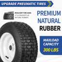 GICOOL 16x6.50-8 Riding Lawn Mower Rubber Tire and Wheel, 2 Pcs Replacement 16x6.5-8nhs Garden Tractor Lawnmower Tyre, Bearing Bore 3/4" & 5/8", 3"-4.5" Centered Hub