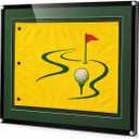 Golf Flag Frame 13x17/14x18, Acrylic Display Case w/ Green Mat & Standoffs | 3-layer 5mm thick acrylic build, deep green mat liner, and stainless standoffs for a premium clean floating golf flag display