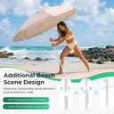 JEAREY 6.5ft Sun Shade Umbrellas, Portable Umbrella with Stand, Lightweight Sun Protection Free Standing Sport Umbrella for Outdoor Sports, Camping, Fishing, Patio, Beach, Beige