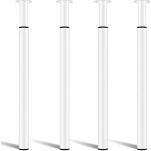 Adjustable Metal Table Leg, Desk Legs 28-43 inch, 4 Pcs Folding Office Table Legs Kitchen Furniture Worktop Support Legs White