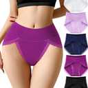Cotton Underwear for Women High Waisted Tagless Full Coverage Briefs Comfy High Cut Ladies Postpartum Panties 5 Pack XL