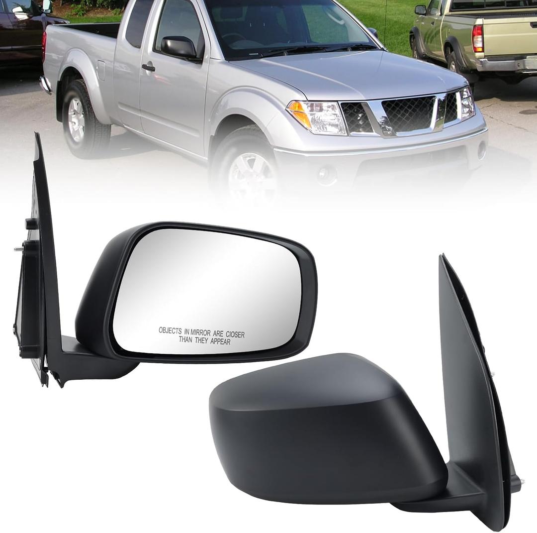 Right Passenger Side Mirror Compatible with Nissan Frontier 2005-2021 Power Manual Folding Non-Heated (Black)