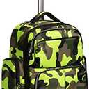 HollyHOME 20 inches Large Storage Multifunction Wheeled Travel Laptop Business Trip Rolling Backpack Carry-on Luggage Compuer Bag, Green