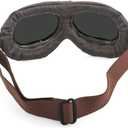 Evomosa Vintage Pilot Style Motorcycle Goggles for Half Helmet (Silver)