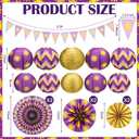 17 Pcs Purple Sun Party Decorations Purple Sun Flag Banner Bunting Garland Hanging Paper Lanterns Paper Fans for Birthday Wedding Baby Shower Party Lavender Photo Props