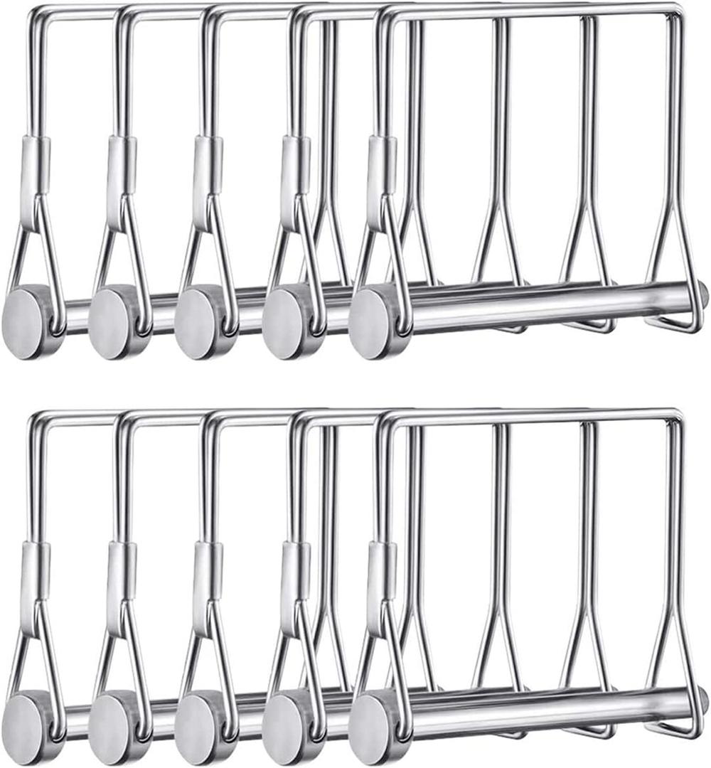Sunnyway 10 Pack 5/16 Inch Trailer Coupler Pin Set 4 Inch Long Wire Lock Pin PTO Shaft Locking Pin Heavy Duty Safety Trailer Hitch Pin (Silver)