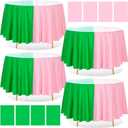 Ganeen 6 Pcs Witch Party Pink Green Tablecloths Disposable 84 Inch Plastic Round Table Cover Witch Princess Party Waterproof Table Cloths for Halloween Bachelorette Baby Shower Birthday Decorations