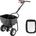VEVOR Walk Behind Spreader 60 LBS Capacity Push Broadcast Spreader Black