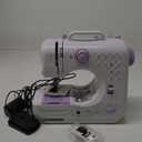 Mini Sewing Machine for Beginners and Kids Ages 8-12, Portable Sewing Machines with 12 Built-in Stitch Patterns, Light, 2 Speed Foot Pedal - Purple & White (with Basic Sewing Kit)