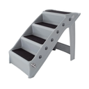 Dog Stairs - Pet Stairs with 4-Step Design for Beds, Couches, Cars - Pet Steps for Puppies, Kittens, and Small Pets by PETMAKER (Gray)