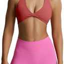 Aoxjox Women's Workout Sports Bras Fitness Yoga Crop Tank Twist Back Cami (Rust Red, XX-Small)