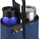 Beautyflier Drink Carrier with Handle for Delivery Reusable Insulated Coffee Cup Carrier Portable Cup Holder with Handle Organizer Tote Bag for Hot & Cold Drinks (2 Cup, Blue)