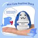 2 x ddLUCK Positive Gifts for Women Men, Birthday Graduation Teacher Appreciation Gifts for Girls Friends Teens Coworker, Emotional Inspirational Support Cheer Up Handmade Crochet Shark Office Desk Decor