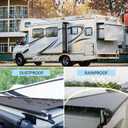 RV Slide Out Awning Fabric Replacement - 18.5oz Heavy Duty Universal and Weather Resistant Slide Topper Canopy for 5th Wheel RVs, Campers, Motorhomes, Black (110'' Fabric Only) (Obsidian)