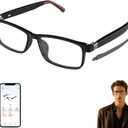 AI Glasses for Men Women Powered by ChatGPT, Bluetooth Smart Glasses with AI Translation(165+ Language), AI Noise Cancellation Via APP, Blue Light Filtering & Ultra-Slim Detachable Arms for Working