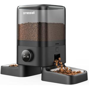 oneisall Automatic Cat Feeders 2 Cat, 20 Cups/5L Cats Auto Feeder, Automatic Cats Food Dispenser for Small Pets Indoor, Timed Pet Feeder for Dry Food