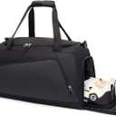 Waterproof Gym Bag with Shoe & Wet Compartment for Men/Women,Sports Duffle Bags for Workout/Fitness/Travel(Black,20"x11"x11")