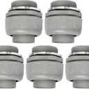 Conduit Connectors, 1-1/2 Inch Liquid Tight Connector NPT Non-Metallic for PVC Electrical Flexible Conduit Fittings, 180 Degree Straight, UL Listed for Home Outdoor Tubes Tools, Grey (5-Pack)