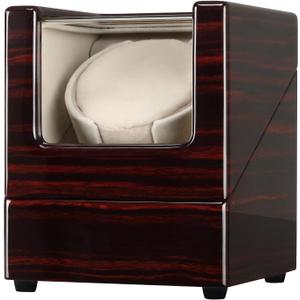 CHIYODA Watch Winder for Single Automatic Watches Solid Wooden Box with Mabuchi Motors (Brown - 5 Modes)