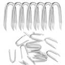 2 Inch Steel Wire Fencing Staples, Galvanized U Shaped Fasteners Nails for Fixing Wire Woven and Mesh Fencing, 30 PCS (M3.8 x 50mm)