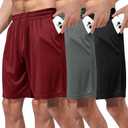 BOOJO 3 Pack Gym Basketball Mens Shorts - Quick Dry Black Workout Athletic Shorts with Pockets for Casual Running, 3XL