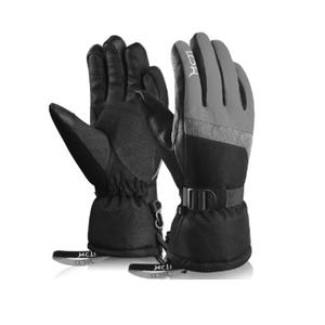 MCTi Ski Gloves,Winter Waterproof Snowboard Snow 3M Thinsulate Warm Touchscreen Cold Weather Women Gloves Wrist Leashes Grey