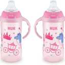 NUK Learner Cup, 10 oz, 8+ Months, 2 Count – BPA Free, Spill Proof Sippy Cup