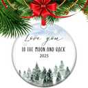 Love You to The Moon and Back - Couple Christmas Ornament 2025 - Our First Christmas Together - Gift for Girlfriend/Boyfriend (C16)