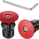 QfwdfcTrenz Handlebar End Caps Aluminum with Hexagonal Wrench | Adjustable Bike Bar Ends Bar End Plugs Caps Red Road Bicycle Grip Bike Handlebars Plug Handlebar Plugs