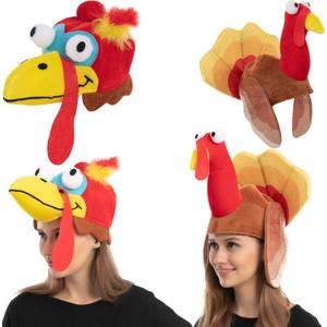 JOYIN 2 PCS Silly Thanksgiving Turkey Cap, Novelty Hats for Thanksgiving Night Event Dress-up Party, Costume Hats for Role Play Carnival Cosplay, Decoration & Accessories