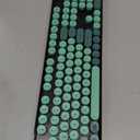 Wireless Keyboard and Mouse Combo, Round Keycaps, Full-Size Retro Typewriter Keyboard with Magnetic Wrist Rest, Tilt Legs, 2.4GHz Cordless for Mac, Windows PC, Laptop, SABLUTE CK23, Black & Green