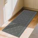 COSY HOMEER-Kitchen-Rugs-and-Mats 20"x48" Non Slip Kitchen Mats for Floor Absorbent Washable Kitchen Runner Standing Floor Mat for Sink Mat,Entry,Laundry,Polypropylene,Grey